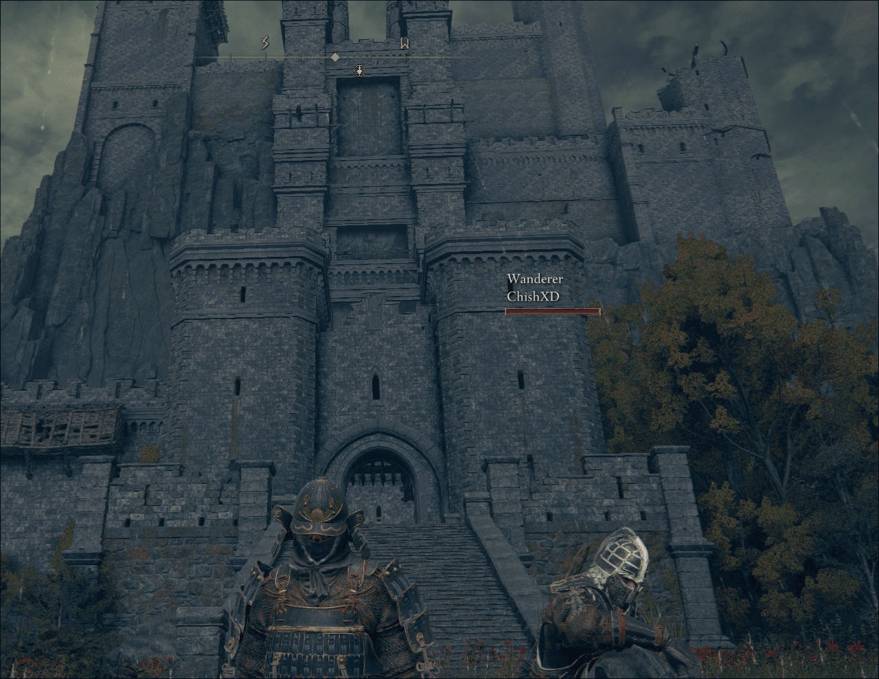 at the gates of a fogbound castle