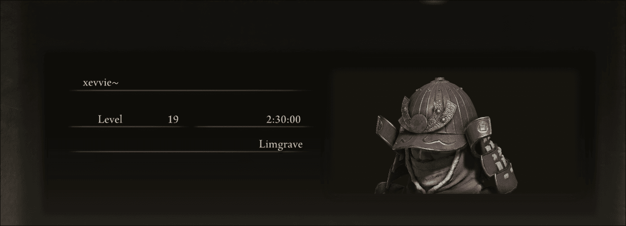level 19, 2:30:00 in, somewhere in Limgrave