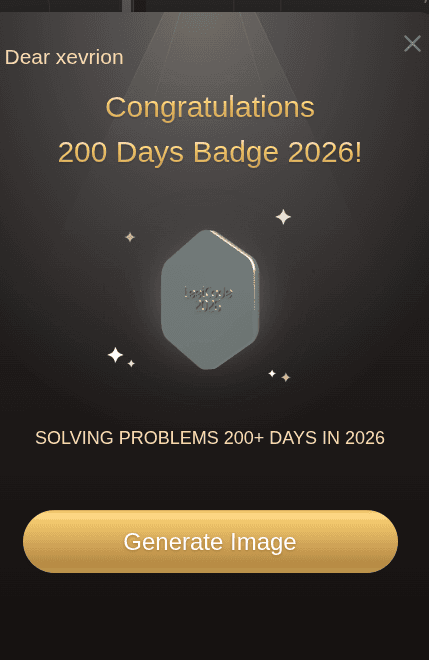 LeetCode 200 Days Badge 2026