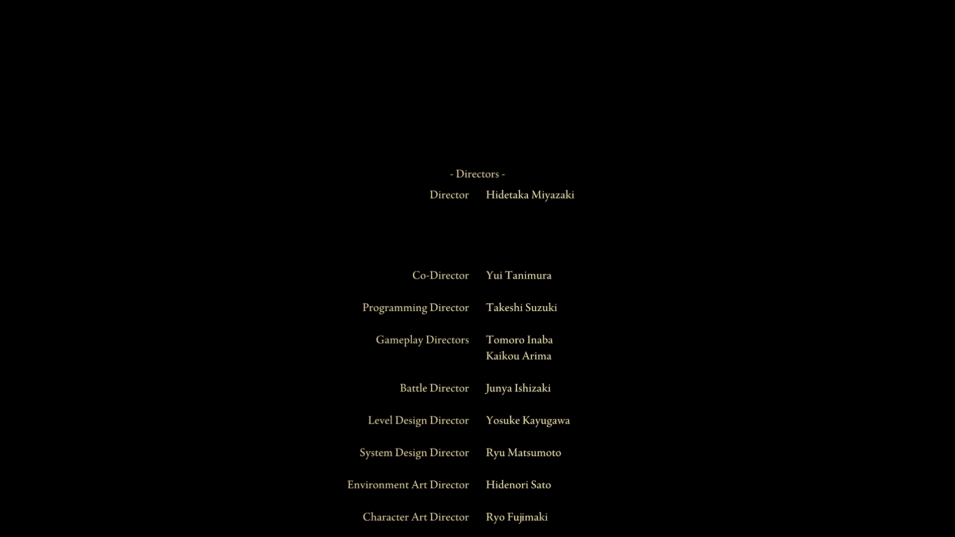 the Elden Ring credits, Hidetaka Miyazaki