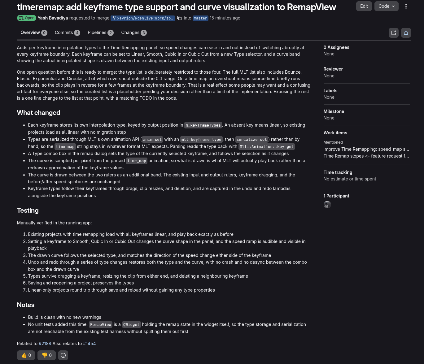 the timeremap MR: keyframe type support and curve visualization for RemapView