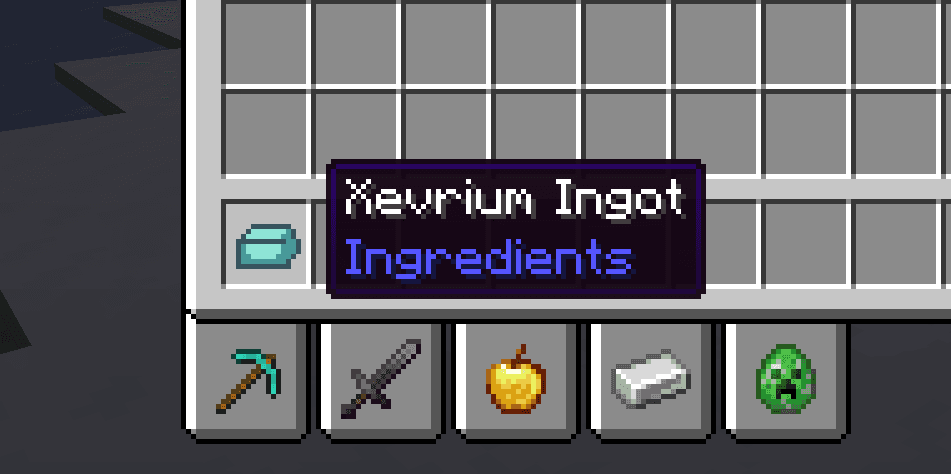 a Xevrium Ingot in the inventory
