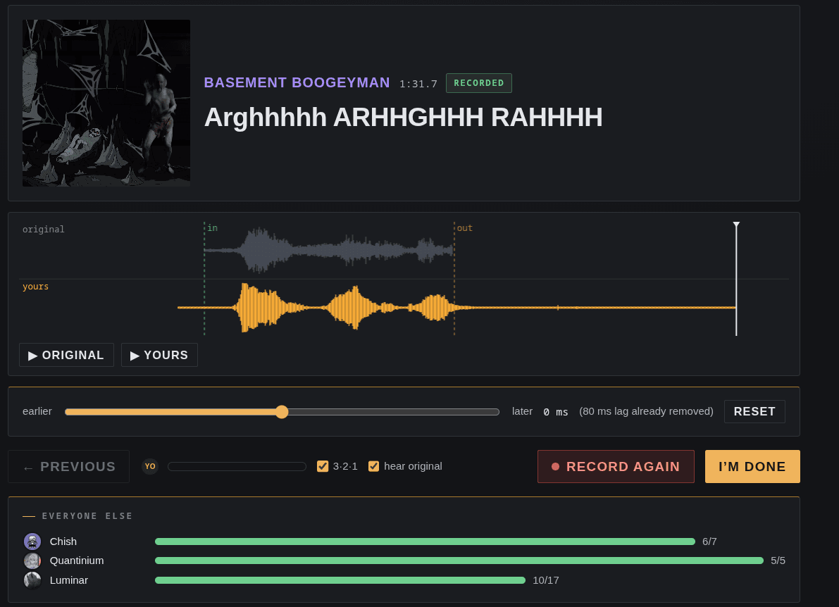 recording a line