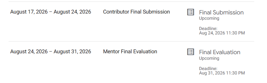 the GSoC final submission window
