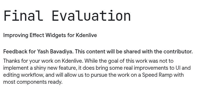 the final evaluation