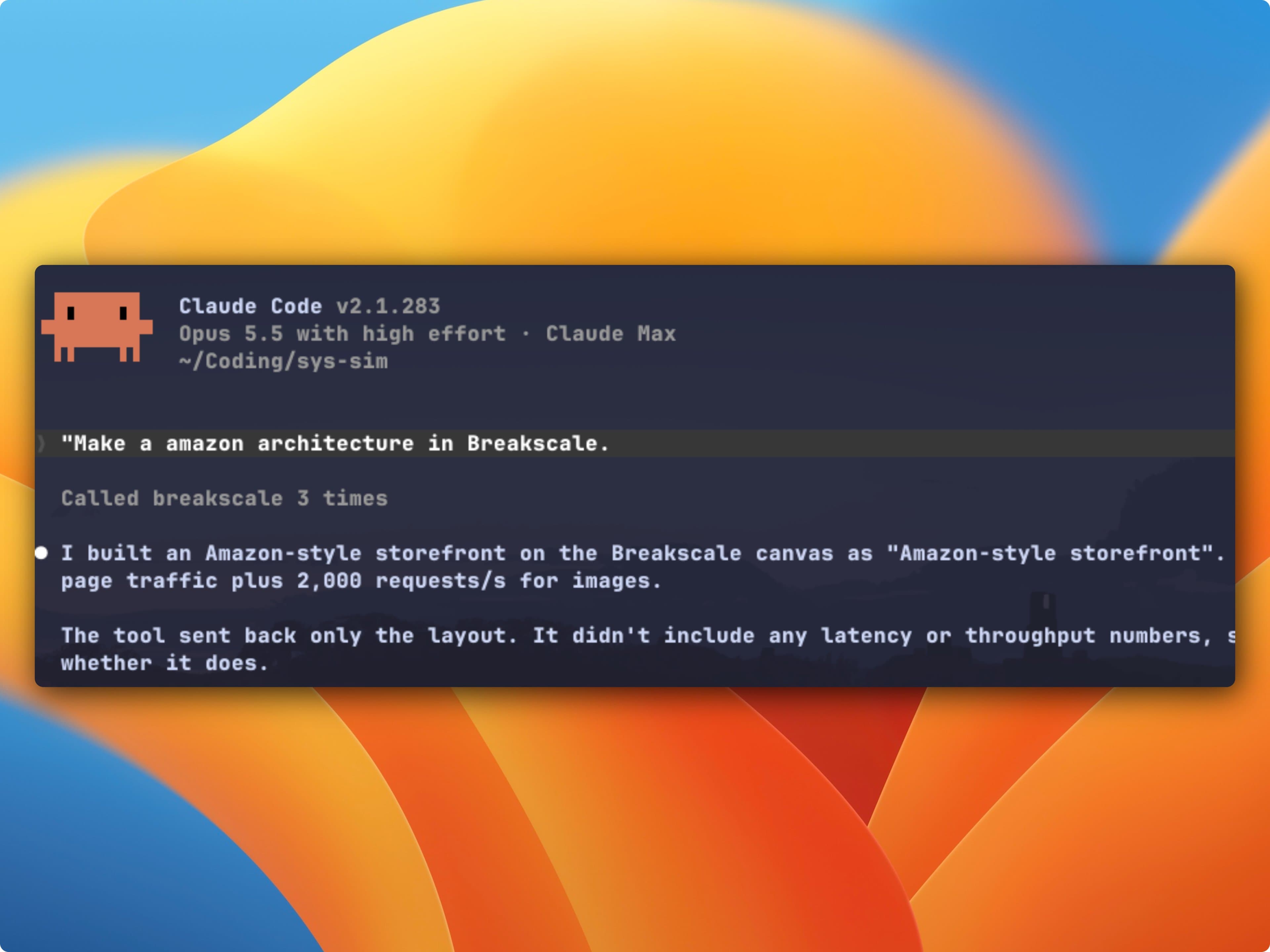 make an amazon architecture in breakscale