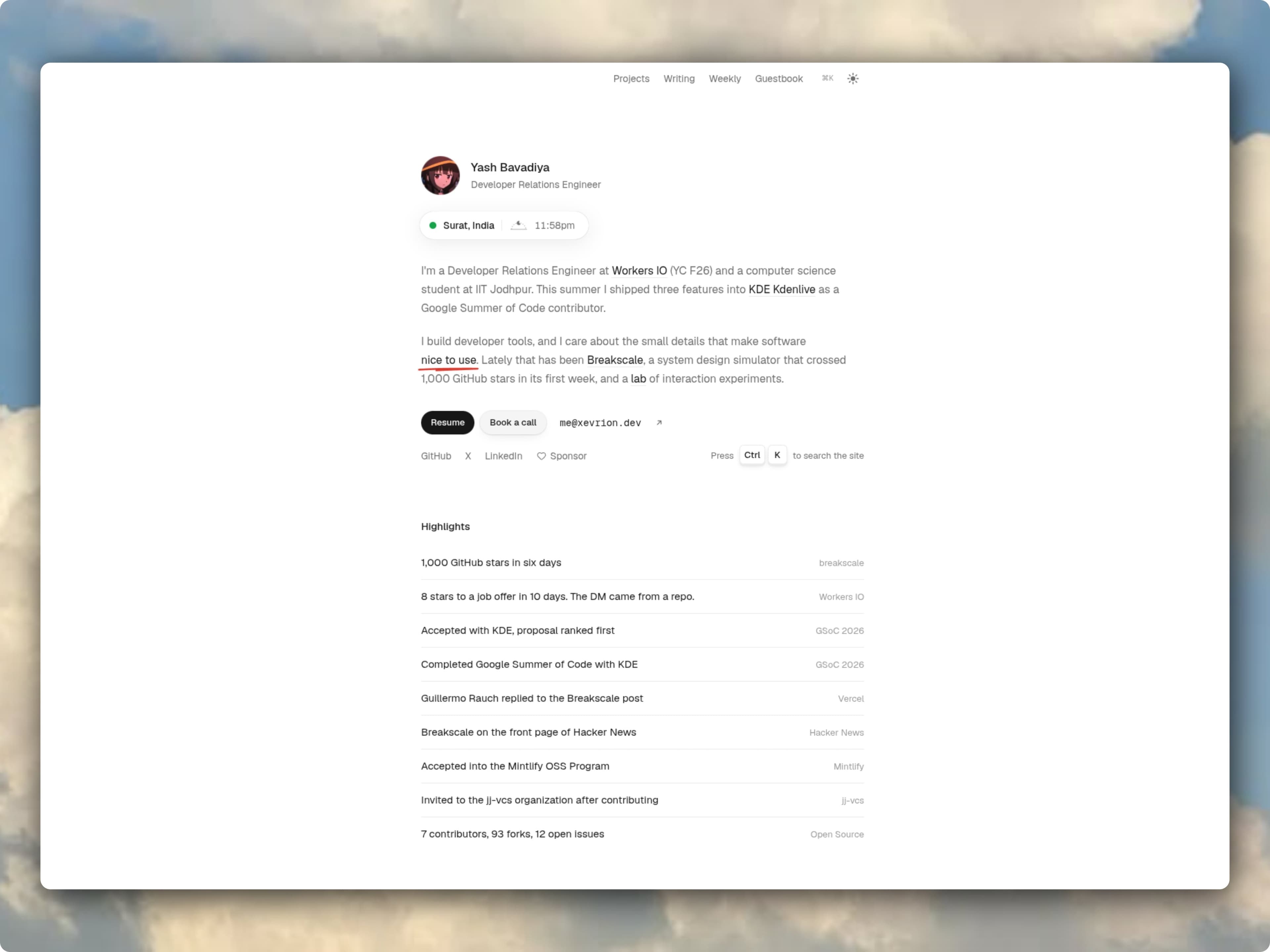 the new homepage